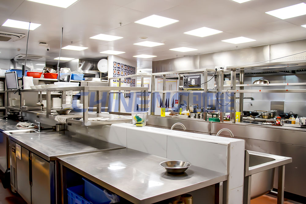 200-300Enterprise Canteen Kitchen 3D Rendering