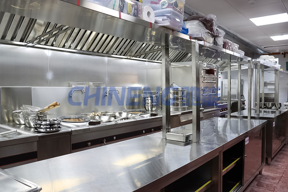 200-300Enterprise Canteen Kitchen 3D Rendering