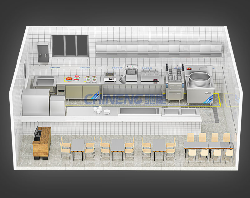 Beef and lamb brothSoup Noodle Congee Shop 3D Rendering
